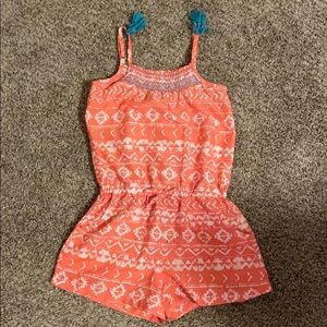 orange and white romper